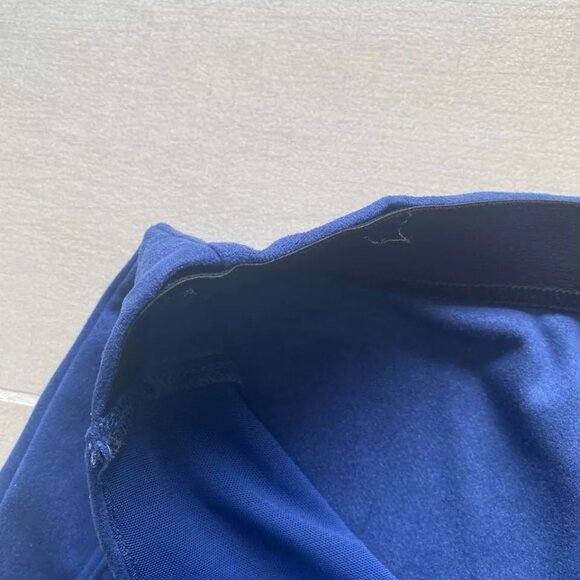 H Halston Leggings Women S Faux Suede Mid Rise Pull On Stretch Blue Skinny *Flaw - Picture 14 of 14